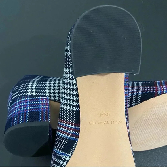 Ann Taylor New Pumps Plaid Print Block Heel Preppy Academia Office - Picture 12 of 13
